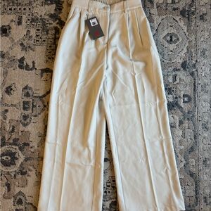 Elegant Cream Wide Leg Pants